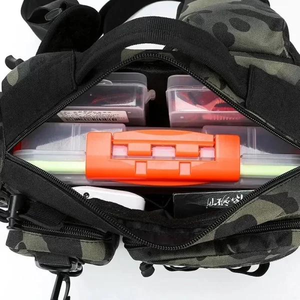 Mochila de Pesca Multifuncional com Porta-Varas: Organizador de Equipamentos e Estojo de Iscas para Pesca - Image 4