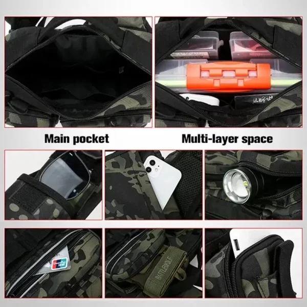 Mochila de Pesca Multifuncional com Porta-Varas: Organizador de Equipamentos e Estojo de Iscas para Pesca - Image 5