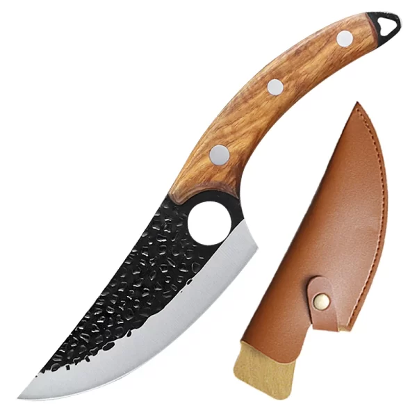 Faca de Carne e Desossa em Aço Inoxidável, Perfeita para Cozinha e Pesca, Forjada à Mão, 5.5" com Tampa Viking - Image 8