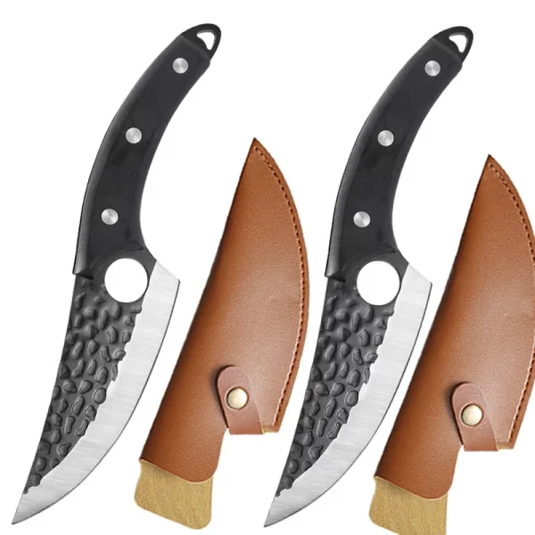Faca de Carne e Desossa em Aço Inoxidável, Perfeita para Cozinha e Pesca, Forjada à Mão, 5.5" com Tampa Viking - Image 10
