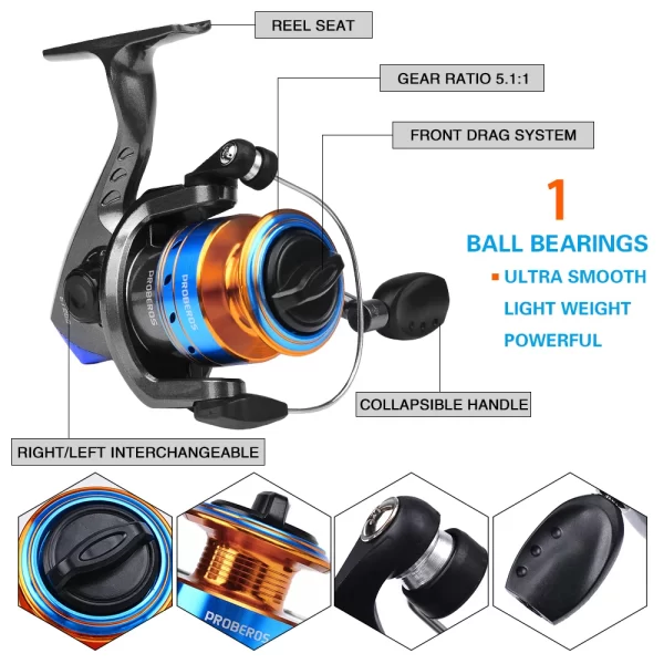 Kit Completo de Vara e Carretel PROBEROS | Hastes de Fiação, Linha, Isca e Acessórios (1.5m-2.4m) - Image 5