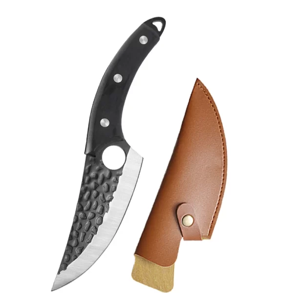 Faca de Carne e Desossa em Aço Inoxidável, Perfeita para Cozinha e Pesca, Forjada à Mão, 5.5" com Tampa Viking - Image 6