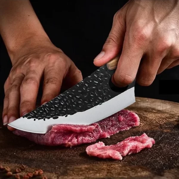 Faca de Carne e Desossa em Aço Inoxidável, Perfeita para Cozinha e Pesca, Forjada à Mão, 5.5" com Tampa Viking - Image 3