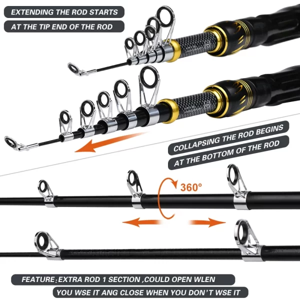Kit Completo de Vara e Carretel PROBEROS | Hastes de Fiação, Linha, Isca e Acessórios (1.5m-2.4m) - Image 3