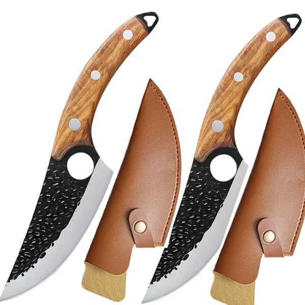 Faca de Carne e Desossa em Aço Inoxidável, Perfeita para Cozinha e Pesca, Forjada à Mão, 5.5" com Tampa Viking - Image 7
