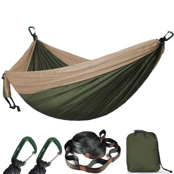 Rede Dupla para Duas Pessoas: Camping, Sobrevivência, Jardim, Caça, Lazer, Viagem - Com Cinta para Rede - Image 2