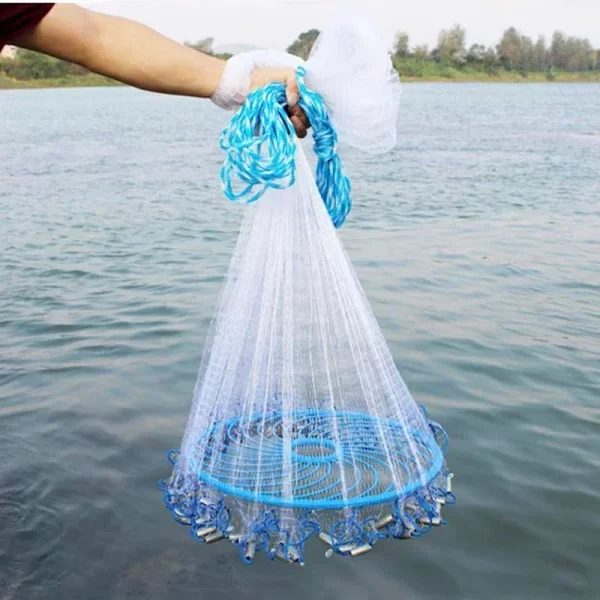 Tarrafa Lawaia em Aço, Estilo Americano, Malha Pequena, Anel Azul. - Image 12