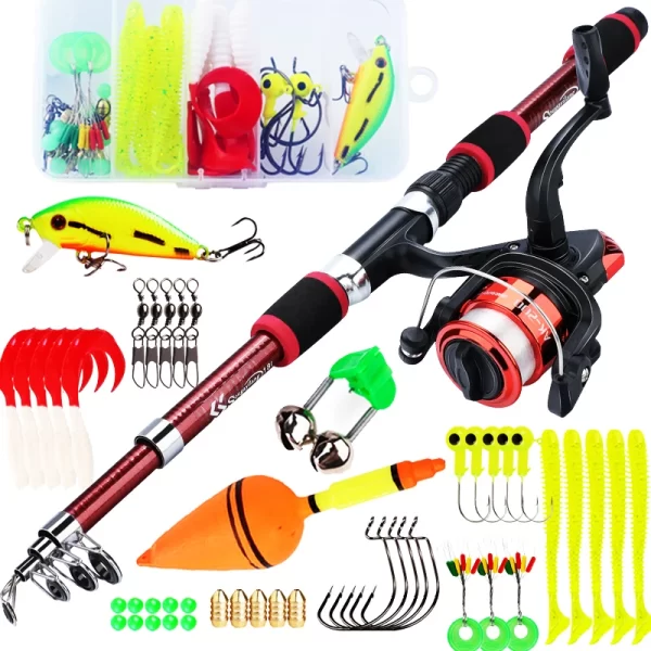 Kit Vara de Pesca 1,8m com Carretel 5.2:1 e Arrasto de 5kg - Image 4
