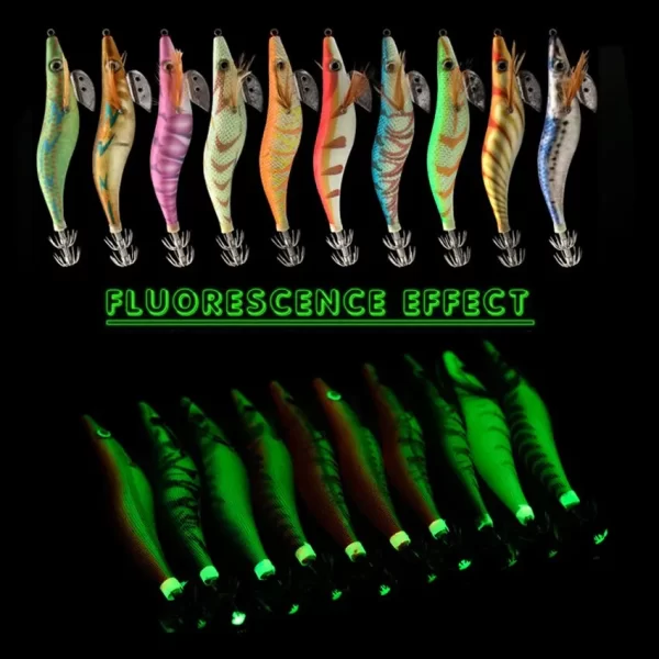 Conjunto de Iscas de Madeira Luminosas para Pesca - 10 Peças - Image 5