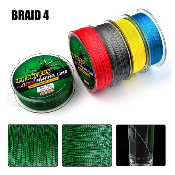Linha Trançada  Alta Resistência, 4 Fios Para Pesca, 100 metros, 2,7kg a 45,4kg - Image 7
