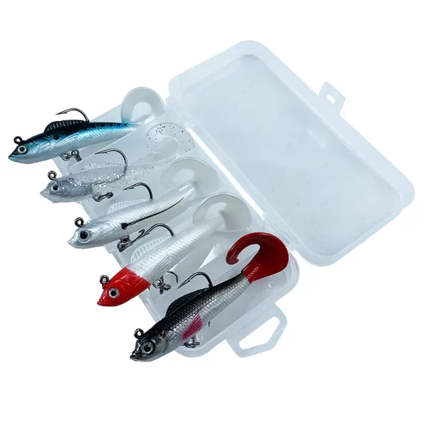 Kit com 5 Iscas de Pesca Cauda Longa + Caixa de Armazenamento - Image 2