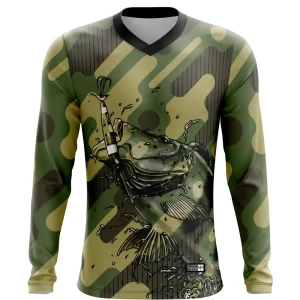 Camisa de Pesca Camuflada UV50+ Adulto – Secagem Rápida e Conforto