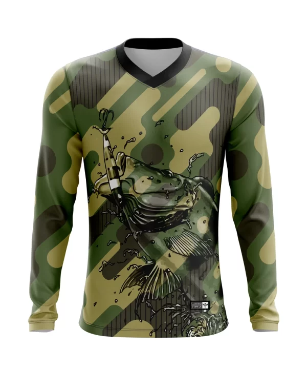 Camisa de Pesca Camuflada UV50+ Adulto – Secagem Rápida e Conforto