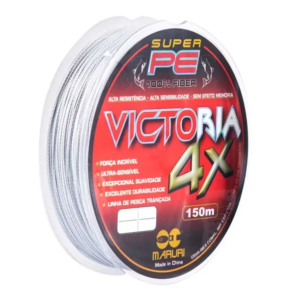 Linha de Pesca Multifilamento Maruri Victoria 4X Super PE 0.50mm 65lb Cinza 150m - Image 3
