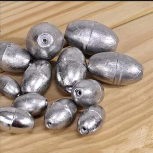50 Chumbadas Azeitona de Chumbo Puro para Pesca Esportiva